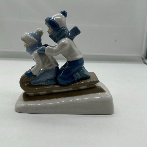 1992 PS (Paul Sebastian) Mexico, Two Children Sledding Porcelain Figurine EUC - Picture 1 of 5